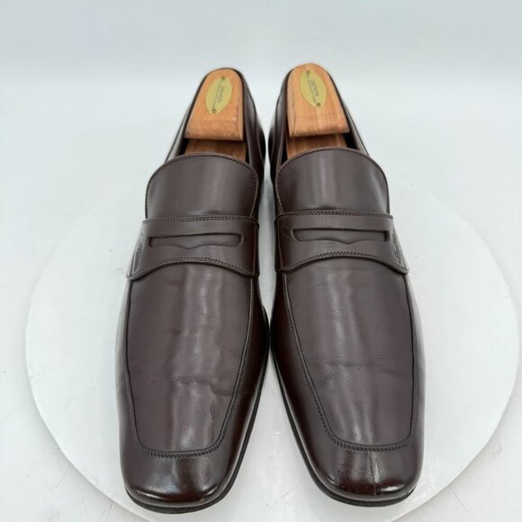 Louis Vuitton Men Size UK 8.5 US 9.5 Brown Leather Penny Loafer Dress Shoes - Picture 1 of 14